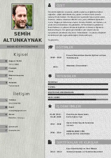 Beden Eğitimi Öğretmeni CV Örnekleri cv indir